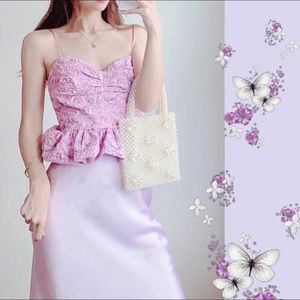 Zara set of limited edition strappy peplum top with Zara organza skirt